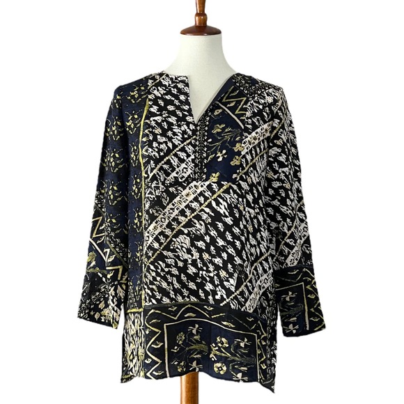 Lafayette 148 New York 100% Silk Blouse Lightweight Luxury Galaxy Blue NWT Small - Picture 1 of 9